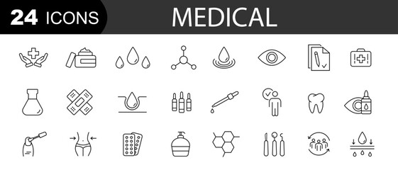 Fototapeta na wymiar Medicine and Health icon. Medical care service symbol collection. Vector illustration.