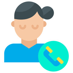 Flat Woman Call icon