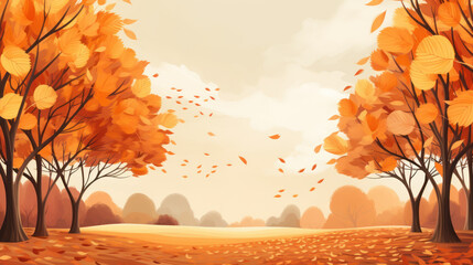 illustration of Forest Autumn background