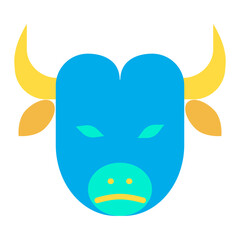 Flat Bull face icon