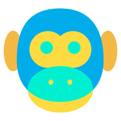 Flat Monkey face icon