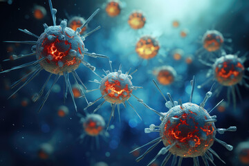 cancer cell model. Concept of cancer research, immunotherapy