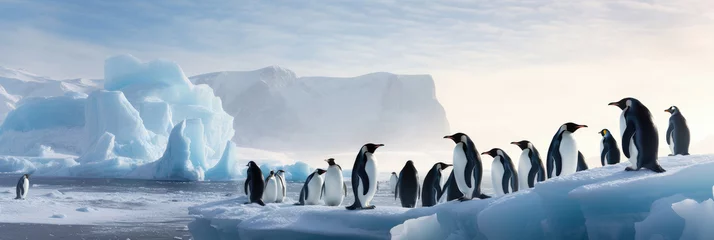 Fototapeten Penguins in Antarctica on sunny evening © Robert Kneschke