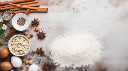 Obraz na płótnie Canvas Composition with cinnamon. preparation for baking cookies for Christmas