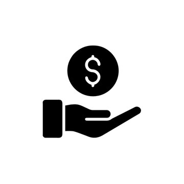 Icon image of hand with dollar bill