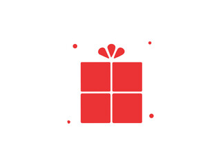 red gift box icon vector on white background 