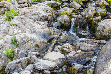 Summer mountain landscape at Krasnaya Polyana mountain resort, Sochi, Russia