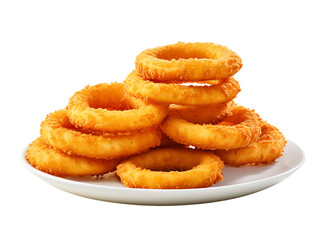 Onion Rings Isolated on White Background