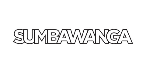 Sumbawanga in the Tanzania emblem. The design features a geometric style, vector illustration with bold typography in a modern font. The graphic slogan lettering.