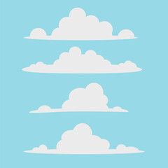 Set of Cloud Flat Illustrations 
