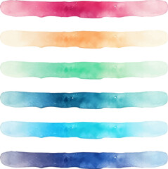 Multi-colored watercolors on a white background