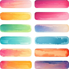 Multi-colored watercolors on a white background