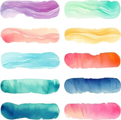 Multi-colored watercolors on a white background