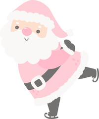 Cute happy Pink Christmas Santa Claus cartoon character illustration 