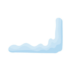 Snowy elements on winter background Vector created cartoon pattern for your design. Snow falls and animated snowflakes. flowing water, flow, liquid