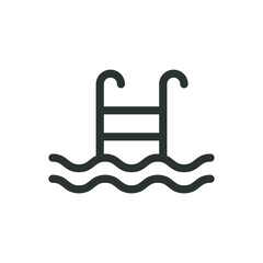 Swimming pool isolated icon, aquapark vector icon with editable stroke