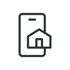 Real estate search app isolated icon, property app vector icon with editable stroke