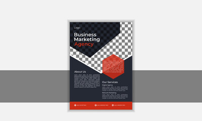 business flyer template with black and red