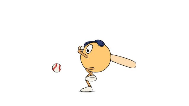 Emoticon playing baseball.
