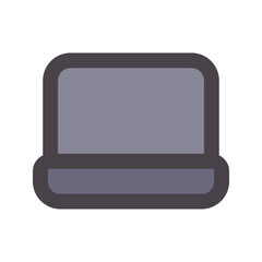 laptop flat line icon