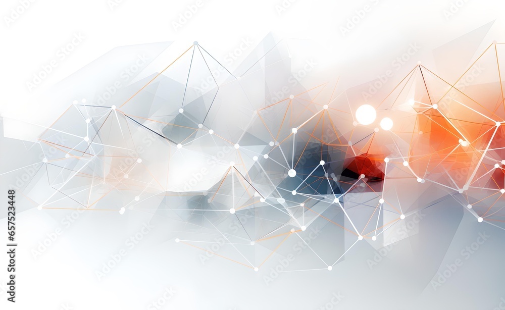 Poster digital technology white 3d geometry abstract graphics background.