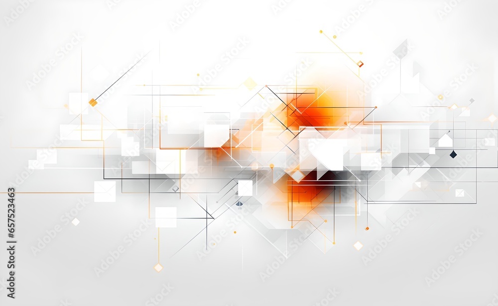 Poster digital technology white 3d geometry abstract graphics background.