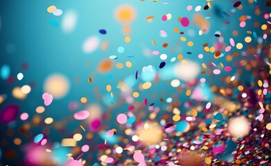 Obraz na płótnie Canvas Colorful birthday and carnival party confetti background.