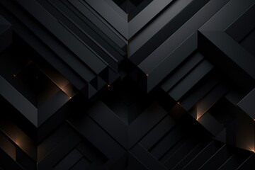 Fototapeta premium Abstract Geometric Black Background