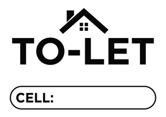 To-Let Board. House For Rent Board  A4 or A3 Size Horizontal Board or Banner Vector Black and White 