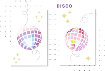 3D abstract background with disco ball 