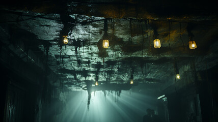 Obraz premium underground tunnel in the cave