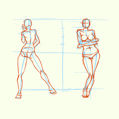 illustration of body vector for card illustration study