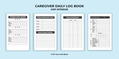 Caregiver Daily Log book KDP Interior