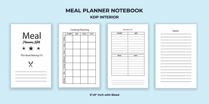 Meal Planner Notebook KDP Interior