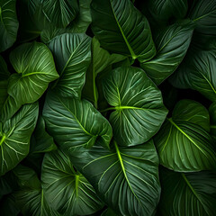 Close shot of green leaves texture. High-resolution