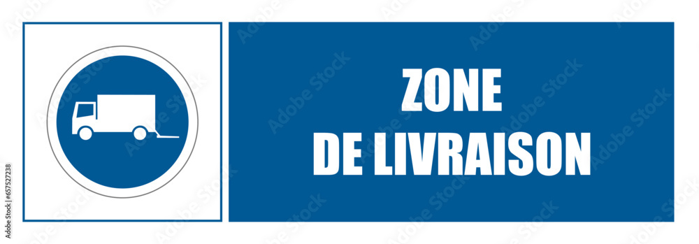 Wall mural zone de livraison affiche signalisation entreprise fond bleu epi équipement de sécurité