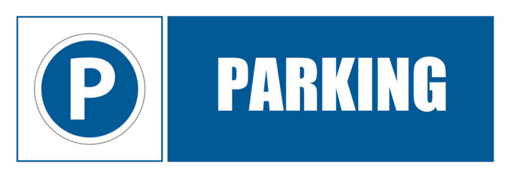 Parking Affiche signalisation entreprise fond bleu EPI équipement de sécurité 