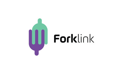 Fork link connect logo with simplicity for food business
