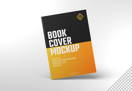 Textured Book Cover Mockup Isolated On White