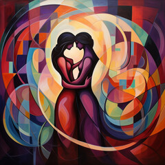 Infinite Love's Abstract Form. universal and profound feeling of love. Created with Generative AI