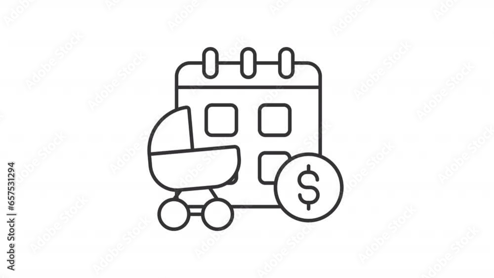 Poster collection of black icon simple animations representing employee perks and bonuses, hd video with tr