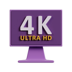 4K Ultra HD Resolution Illustration 3d icon