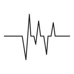 Heart beat monitor pulse line art vector icon for medical apps and websites
