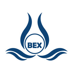 BEX letter water drop icon design with white background in illustrator, BEX Monogram logo design for entrepreneur and business.
