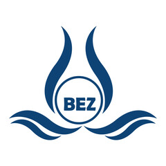 BEZ letter water drop icon design with white background in illustrator, BEZ Monogram logo design for entrepreneur and business.
 - obrazy, fototapety, plakaty