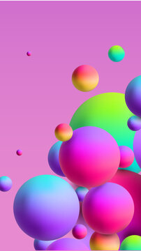 Abstract modern wallpaper smartphone background with 3d bubbles