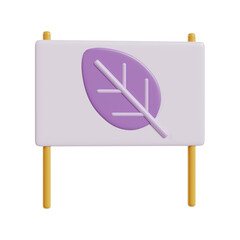 3d illustration of the go green board rendering icon