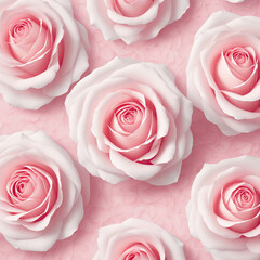 Abstract pink rose illustration background with pale pink and white petals