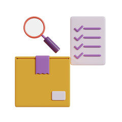 Package Inspection Illustration 3d icon