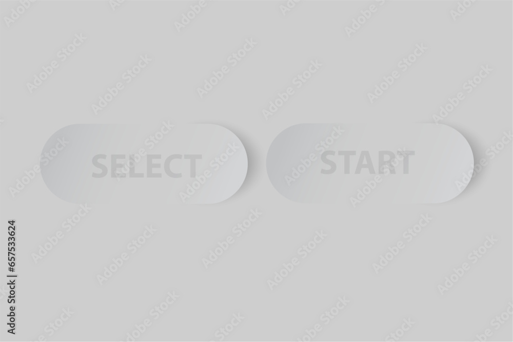 Poster select button and start button on white background